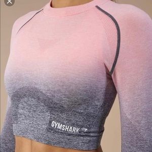 Ombre seamless crop top Peach Pink Charcoal
